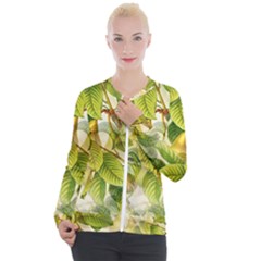 Pear Fruit Tree Organic Pattern Casual Zip Up Jacket by Wegoenart