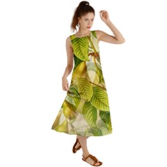 Pear Fruit Tree Organic Pattern Summer Maxi Dress by Wegoenart