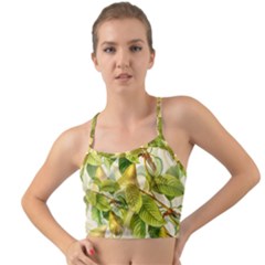 Pear Fruit Tree Organic Pattern Mini Tank Bikini Top by Wegoenart