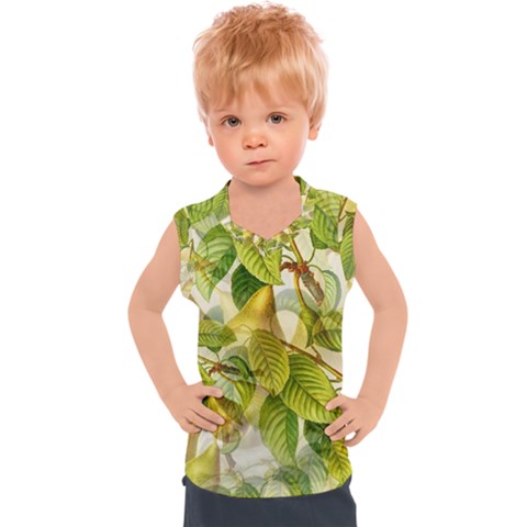 Pear Fruit Tree Organic Pattern Kids  Sport Tank Top by Wegoenart