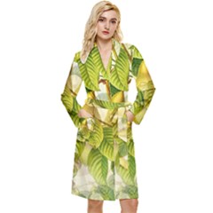 Pear Fruit Tree Organic Pattern Long Sleeve Velour Robe by Wegoenart