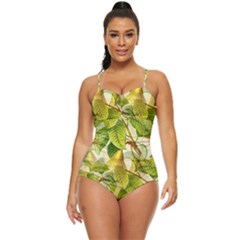 Pear Fruit Tree Organic Pattern Retro Full Coverage Swimsuit by Wegoenart