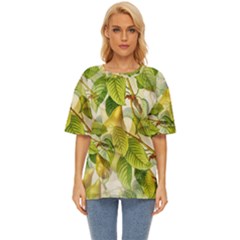 Pear Fruit Tree Organic Pattern Oversized Basic Tee by Wegoenart