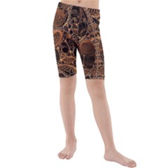 Fractal Render 3d Honeycomb Kids  Mid Length Swim Shorts by Wegoenart