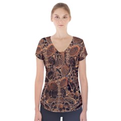 Fractal Render 3d Honeycomb Short Sleeve Front Detail Top by Wegoenart