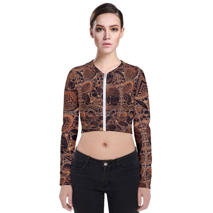 Fractal Render 3d Honeycomb Long Sleeve Zip Up Bomber Jacket