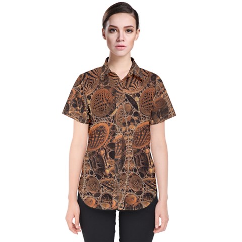 Fractal Render 3d Honeycomb Women s Short Sleeve Shirt by Wegoenart