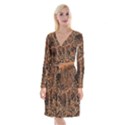 Fractal Render 3d Honeycomb Long Sleeve Velvet Front Wrap Dress View1