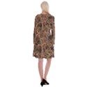 Fractal Render 3d Honeycomb Long Sleeve Velvet Front Wrap Dress View2