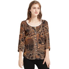 Fractal Render 3d Honeycomb Chiffon Quarter Sleeve Blouse by Wegoenart