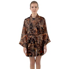 Fractal Render 3d Honeycomb Long Sleeve Satin Kimono by Wegoenart