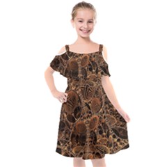 Fractal Render 3d Honeycomb Kids  Cut Out Shoulders Chiffon Dress by Wegoenart