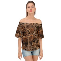 Fractal Render 3d Honeycomb Off Shoulder Short Sleeve Top by Wegoenart