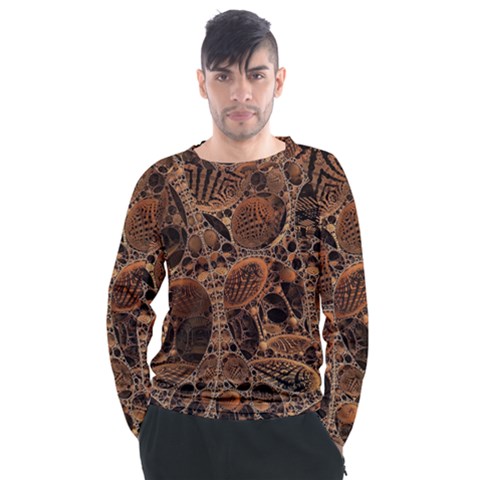 Fractal Render 3d Honeycomb Men s Long Sleeve Raglan Tee by Wegoenart