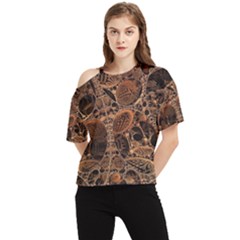 Fractal Render 3d Honeycomb One Shoulder Cut Out Tee by Wegoenart