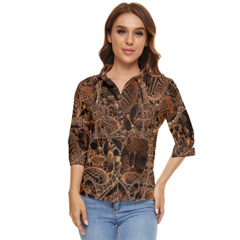 Fractal Render 3d Honeycomb Women s Quarter Sleeve Pocket Shirt by Wegoenart