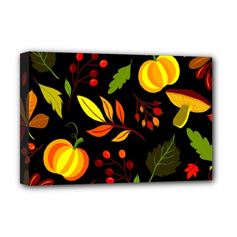 Pumpkin Fall Autumn October Deluxe Canvas 18  X 12  (stretched) by Wegoenart