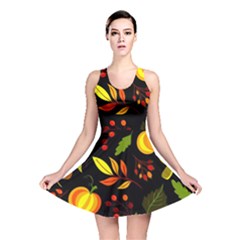 Pumpkin Fall Autumn October Reversible Skater Dress by Wegoenart