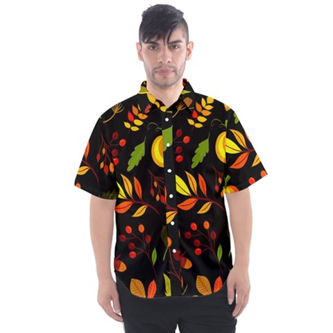 Pumpkin Fall Autumn October Men s Short Sleeve Shirt by Wegoenart