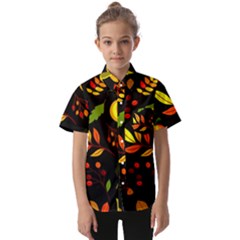 Pumpkin Fall Autumn October Kids  Short Sleeve Shirt by Wegoenart