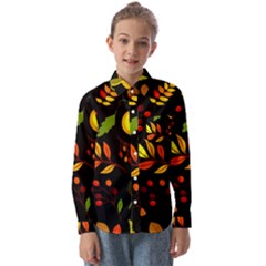 Pumpkin Fall Autumn October Kids  Long Sleeve Shirt by Wegoenart