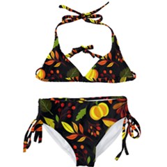 Pumpkin Fall Autumn October Kids  Classic Bikini Set by Wegoenart