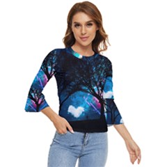 Tree Trees Surreal Universe Silhouette Bell Sleeve Top