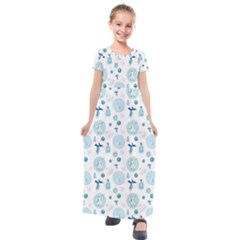 Vaccine Syringe Disinfection Kids  Short Sleeve Maxi Dress by Wegoenart