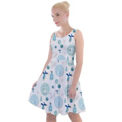 Vaccine Syringe Disinfection Knee Length Skater Dress by Wegoenart