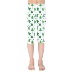 Christmas Tree Pattern Design Kids  Capri Leggings  by Wegoenart