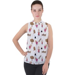 Children Wallpaper Background Mock Neck Chiffon Sleeveless Top by Wegoenart