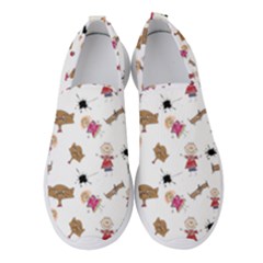 Children Wallpaper Background Women s Slip On Sneakers by Wegoenart