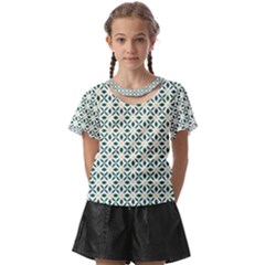 Flower Floral Pattern Design Kids  Front Cut Tee by Wegoenart