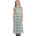 Flower Floral Pattern Design Kids  Satin Sleeveless Maxi Dress View1