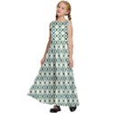 Flower Floral Pattern Design Kids  Satin Sleeveless Maxi Dress View2