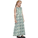 Flower Floral Pattern Design Kids  Satin Sleeveless Maxi Dress View3