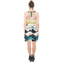 Sea Waves Wave Painting Ocean Water Halter Collar Waist Tie Chiffon Dress View2