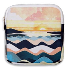 Sea Waves Wave Painting Ocean Water Mini Square Pouch by Wegoenart