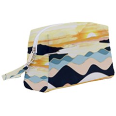 Sea Waves Wave Painting Ocean Water Wristlet Pouch Bag (large) by Wegoenart