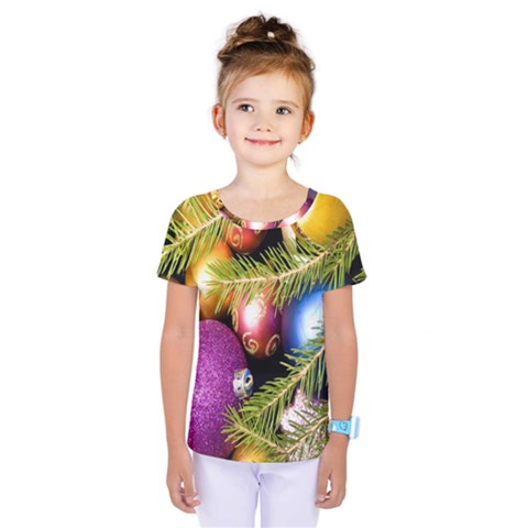 Background Of Christmas Decoration Kids  One Piece Tee by artworkshop