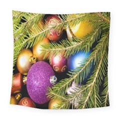 Background Of Christmas Decoration Square Tapestry (large)