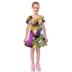 Background Of Christmas Decoration Kids  Short Sleeve Velvet Dress by artworkshop