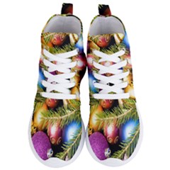 Background Of Christmas Decoration Women s Lightweight High Top Sneakers by artworkshop