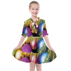 Background Of Christmas Decoration Kids  All Frills Chiffon Dress by artworkshop