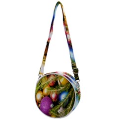 Background Of Christmas Decoration Crossbody Circle Bag by artworkshop