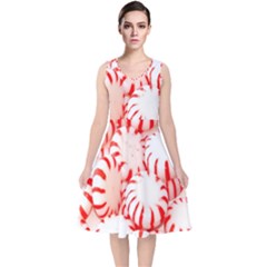 Candy V-neck Midi Sleeveless Dress  by artworkshop