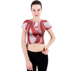 Christmas Candy Crew Neck Crop Top by artworkshop