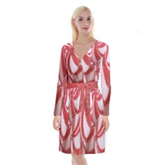 Christmas Candy Long Sleeve Velvet Front Wrap Dress by artworkshop