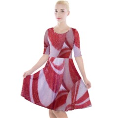 Christmas Candy Quarter Sleeve A-line Dress