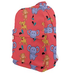 Elephant Cartoon Animal Monkey Classic Backpack by Wegoenart